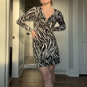 Diane von Furstenberg Reina Tiger-Shadow Caftan Dress Size 4